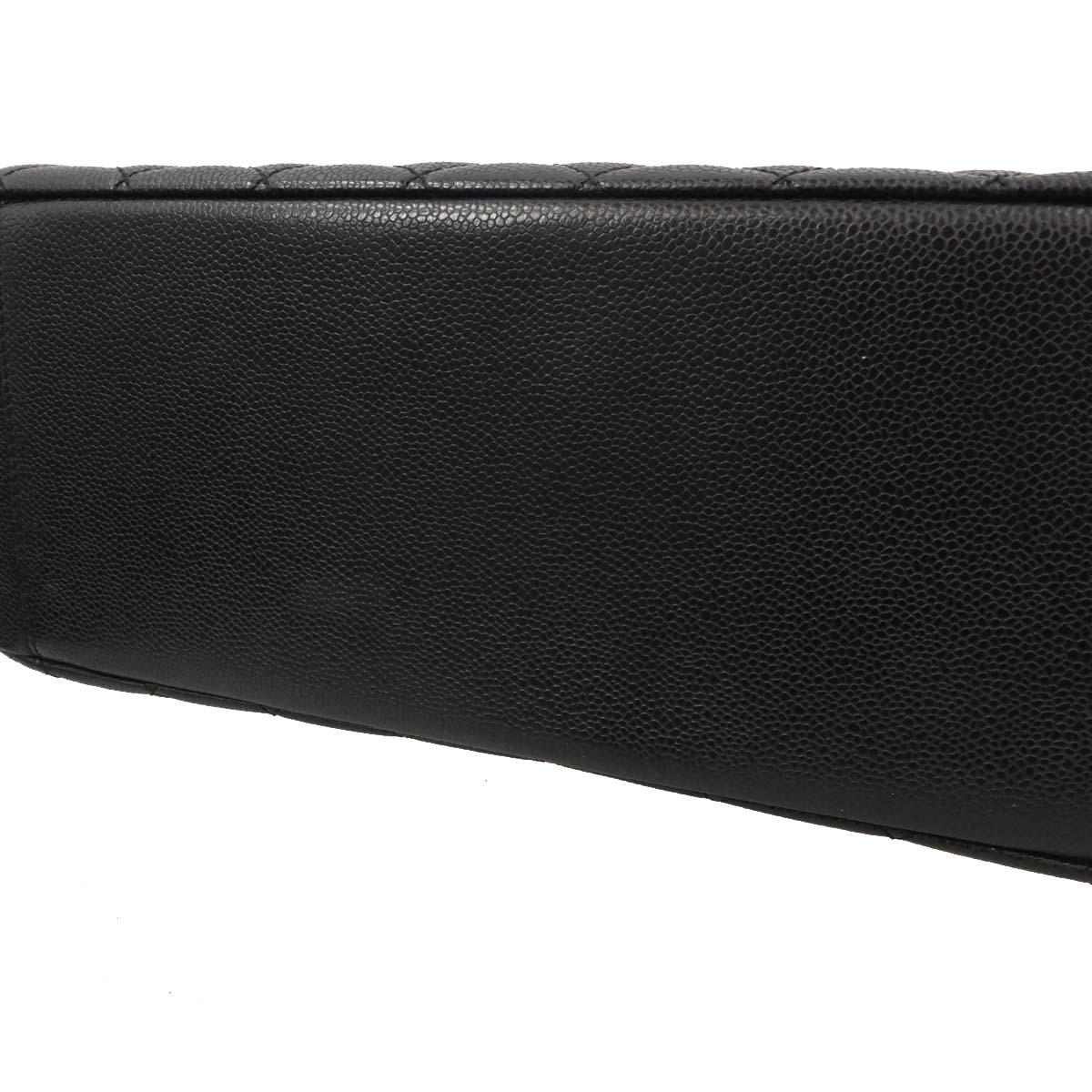 Chanel 2008-2009 Black Caviar Skin Grand Shopping Tote GST Chain Handbag