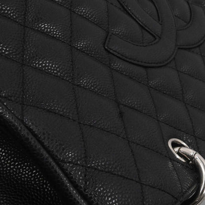 Chanel 2008-2009 Black Caviar Skin Grand Shopping Tote GST Chain Handbag