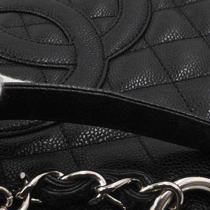 Chanel 2008-2009 Black Caviar Skin Grand Shopping Tote GST Chain Handbag