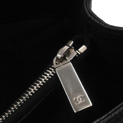 Chanel 2008-2009 Black Caviar Skin Grand Shopping Tote GST Chain Handbag