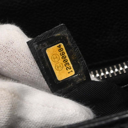 Chanel 2008-2009 Black Caviar Skin Grand Shopping Tote GST Chain Handbag