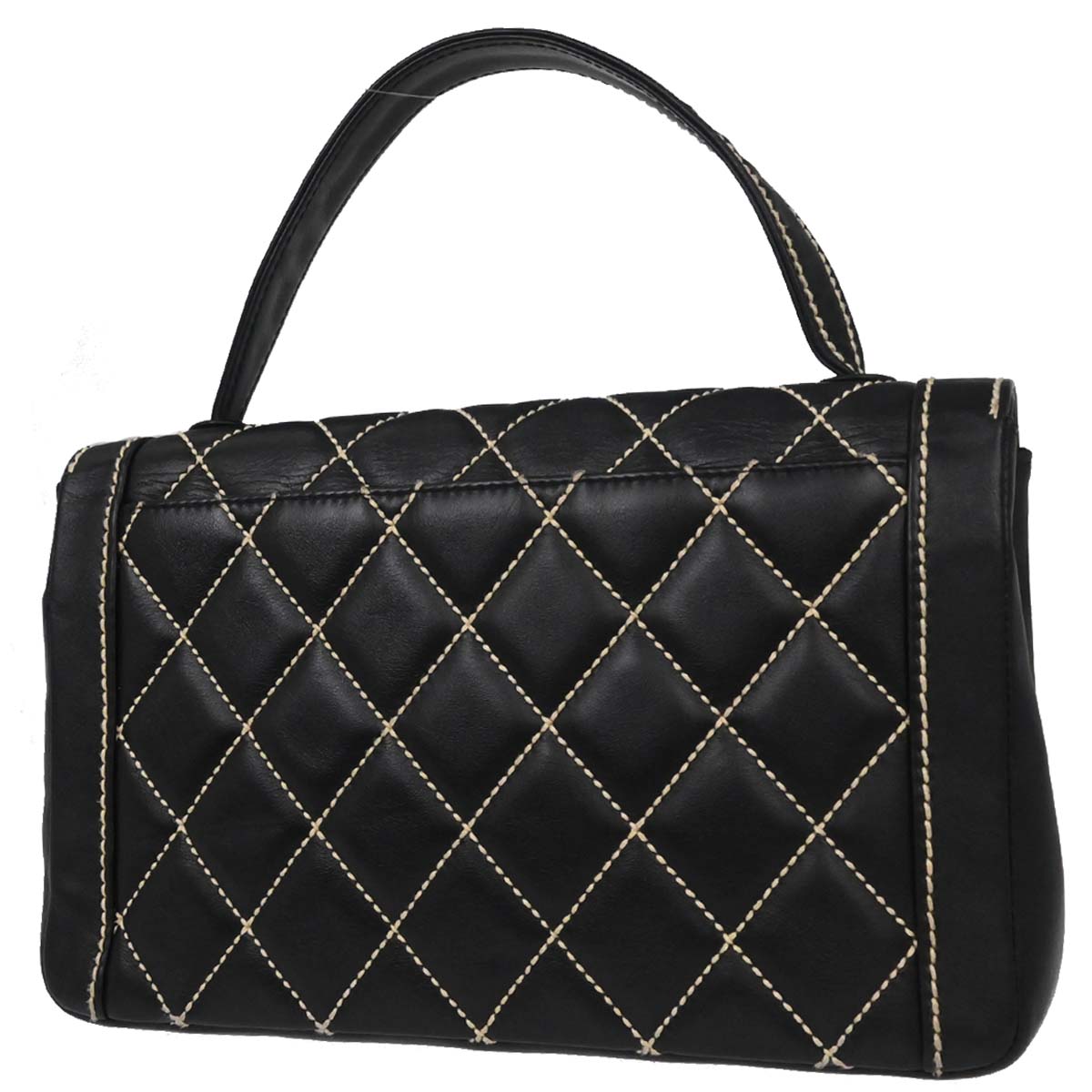 Chanel 2005-2006 Black Calfskin Wild Stitch Handbag