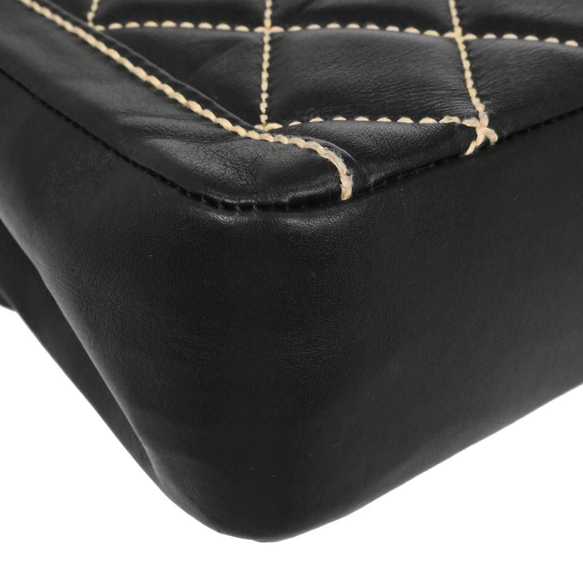 Chanel 2005-2006 Black Calfskin Wild Stitch Handbag