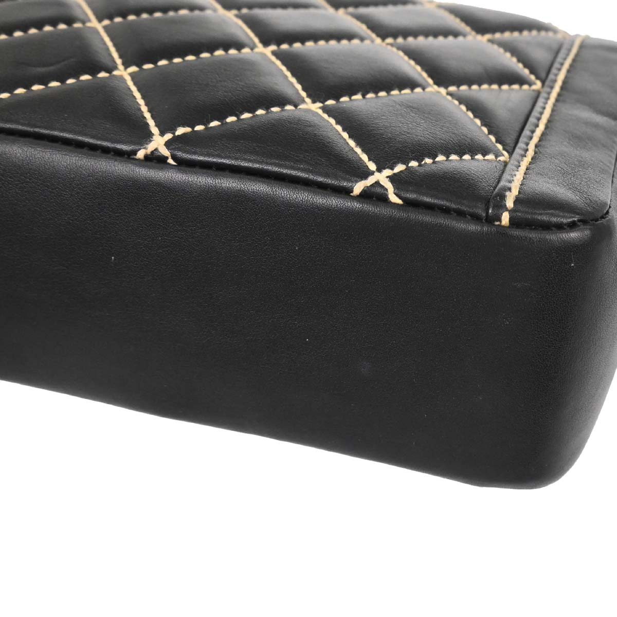 Chanel 2005-2006 Black Calfskin Wild Stitch Handbag