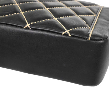 Chanel 2005-2006 Black Calfskin Wild Stitch Handbag