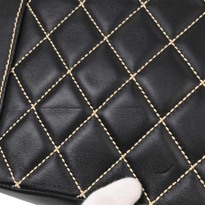 Chanel 2005-2006 Black Calfskin Wild Stitch Handbag