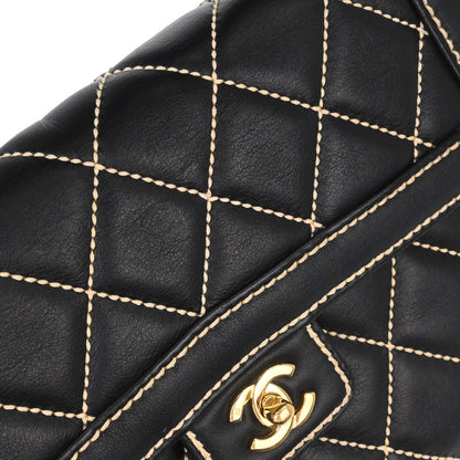 Chanel 2005-2006 Black Calfskin Wild Stitch Handbag