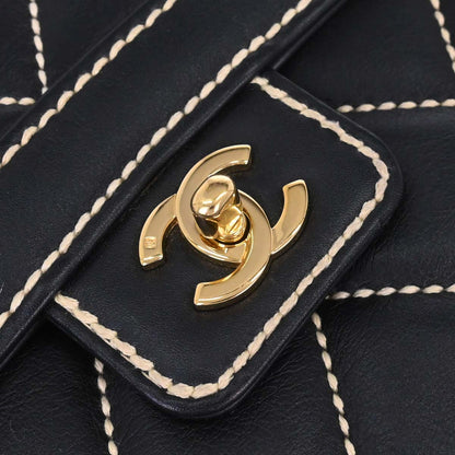 Chanel 2005-2006 Black Calfskin Wild Stitch Handbag