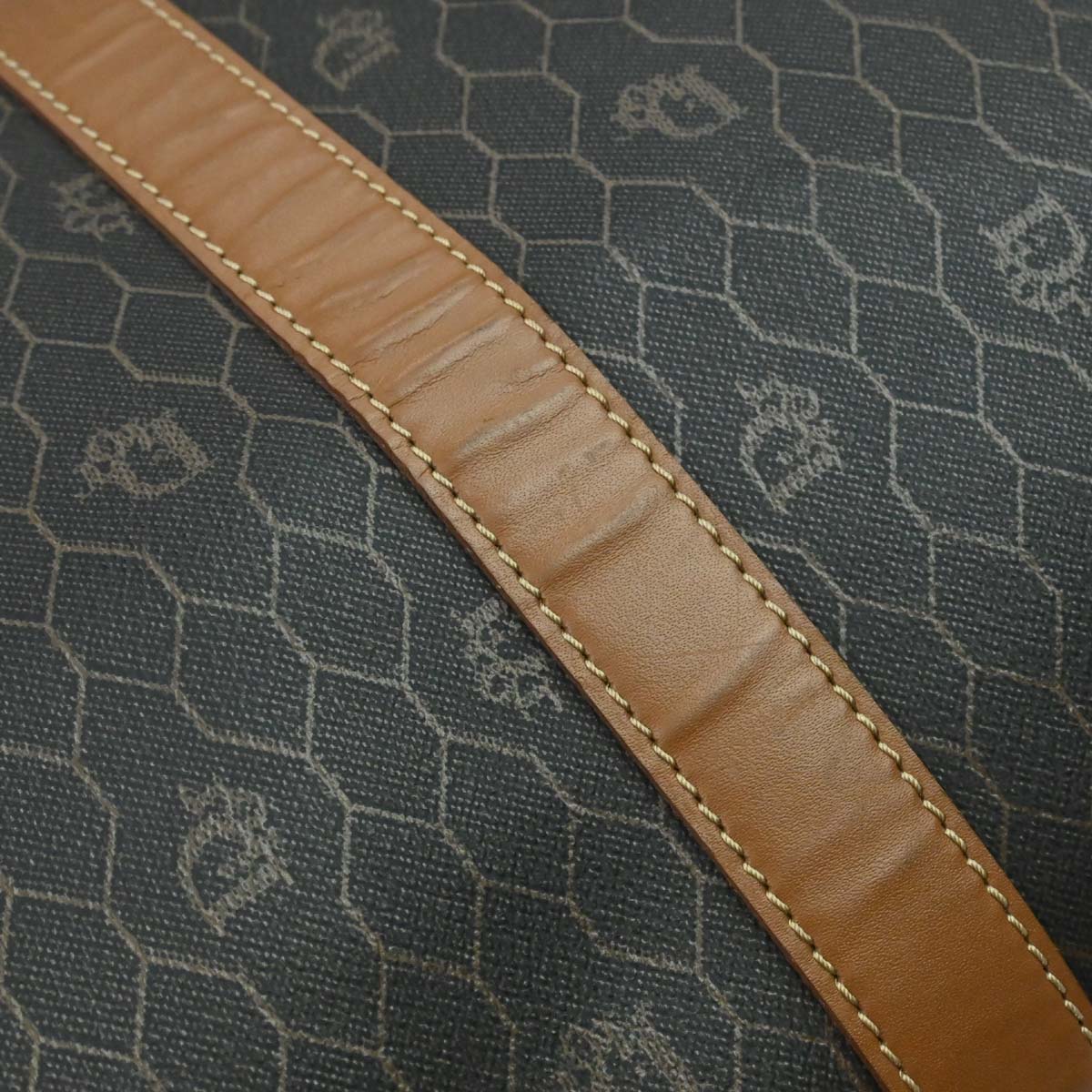 Christian Dior Black Brown Honeycomb Duffle Handbag