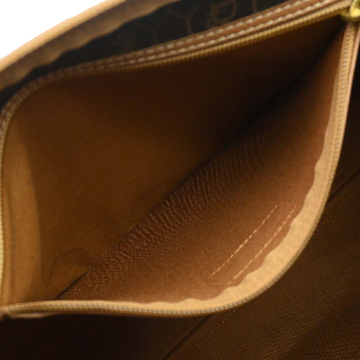 Christian Dior Black Brown Honeycomb Duffle Handbag