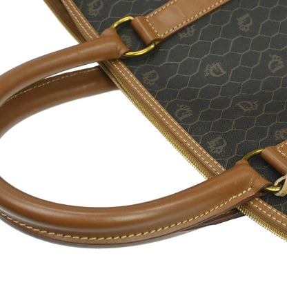 Christian Dior Black Brown Honeycomb Duffle Handbag
