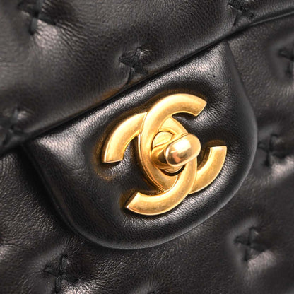 Chanel 2017 Black Lambskin Top Handle 2way Shoulder Handbag