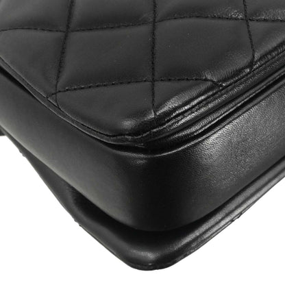 Chanel 2014 Black Lambskin Top Handle 2way Shoulder Handbag