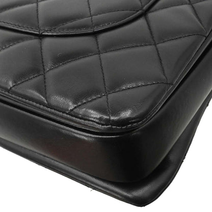 Chanel 2014 Black Lambskin Top Handle 2way Shoulder Handbag