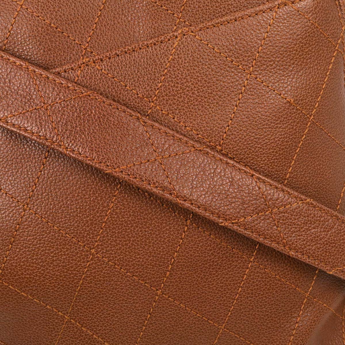 Chanel 1997-1999 Brown Caviar Skin Straight Flap Shoulder Bag