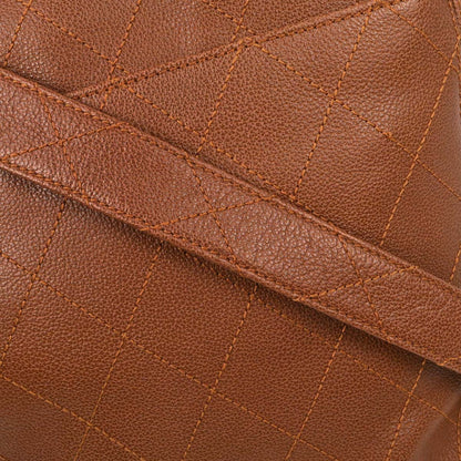 Chanel 1997-1999 Brown Caviar Skin Straight Flap Shoulder Bag