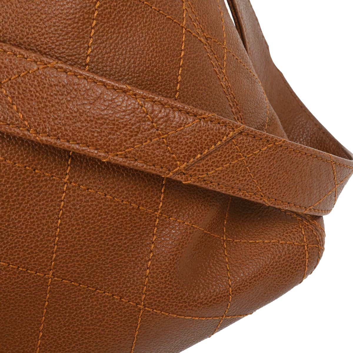 Chanel 1997-1999 Brown Caviar Skin Straight Flap Shoulder Bag