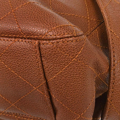 Chanel 1997-1999 Brown Caviar Skin Straight Flap Shoulder Bag