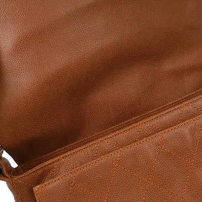 Chanel 1997-1999 Brown Caviar Skin Straight Flap Shoulder Bag