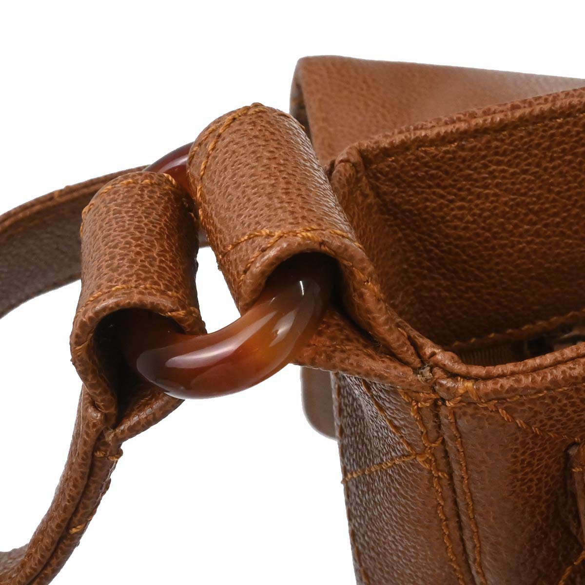 Chanel 1997-1999 Brown Caviar Skin Straight Flap Shoulder Bag