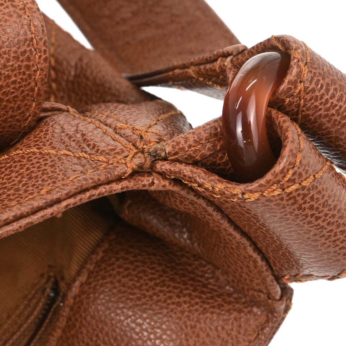 Chanel 1997-1999 Brown Caviar Skin Straight Flap Shoulder Bag