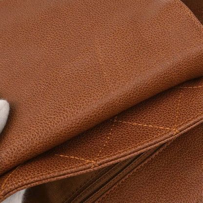 Chanel 1997-1999 Brown Caviar Skin Straight Flap Shoulder Bag