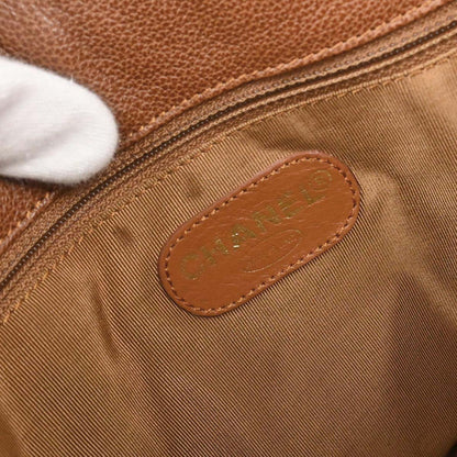 Chanel 1997-1999 Brown Caviar Skin Straight Flap Shoulder Bag