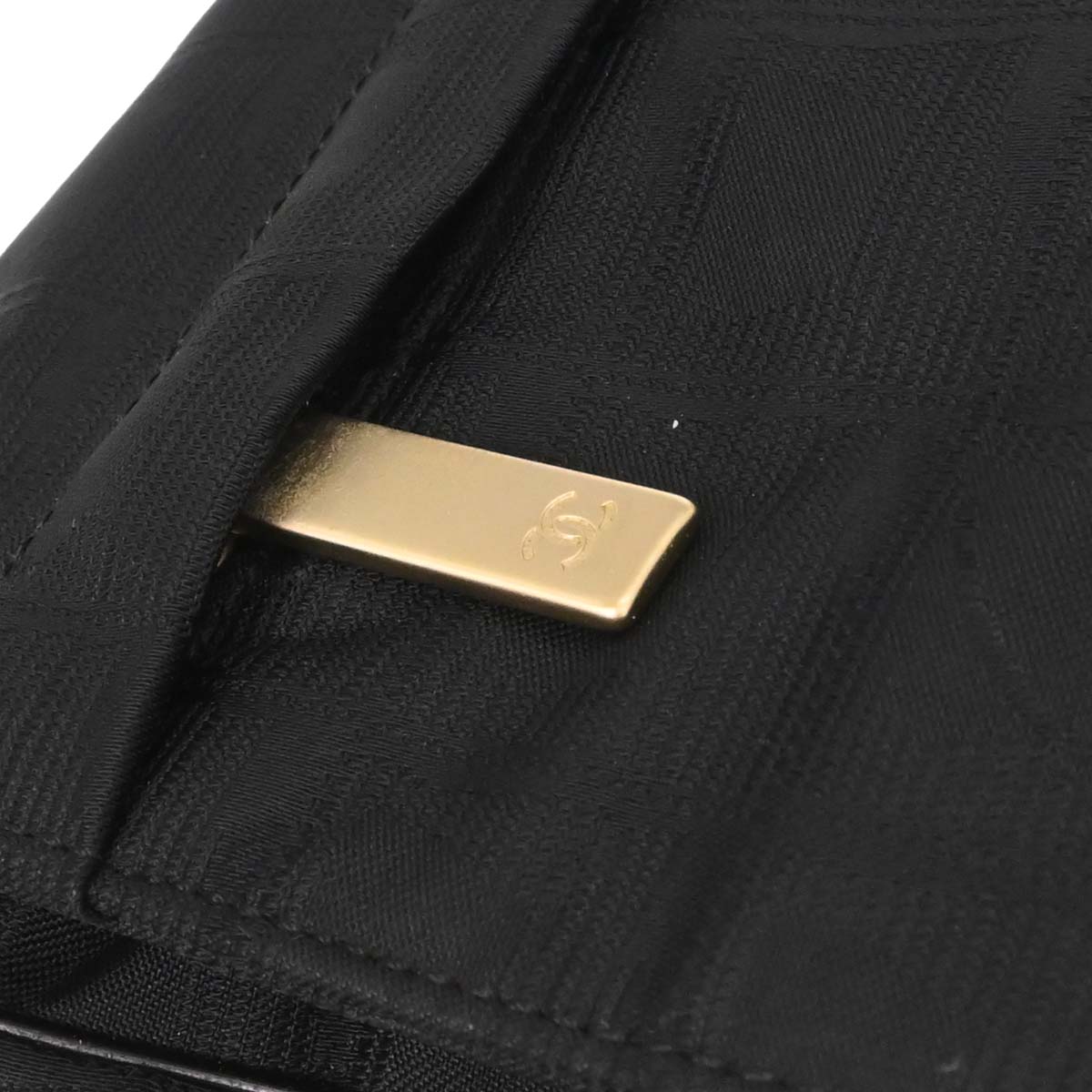 Chanel 2005-2006 Black Jacquard Nylon Travel Line Waist Bum Bag