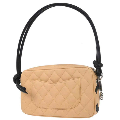 Chanel Beige Black Calfskin Cambon Ligne Handbag
