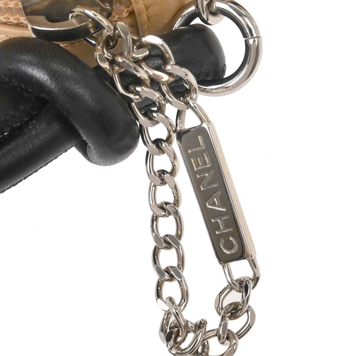 Chanel Beige Black Calfskin Cambon Ligne Handbag