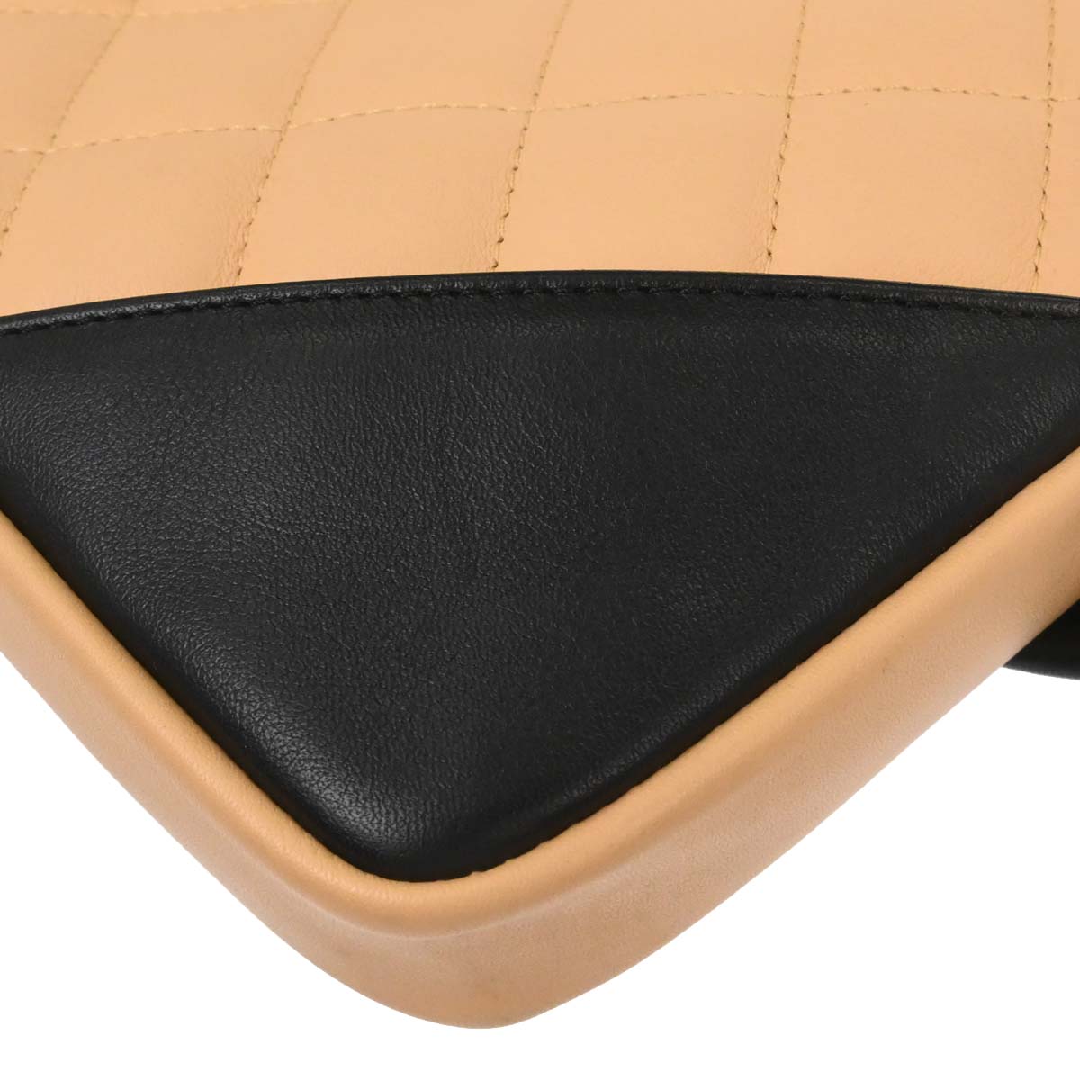 Chanel Beige Black Calfskin Cambon Ligne Handbag