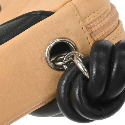 Chanel Beige Black Calfskin Cambon Ligne Handbag