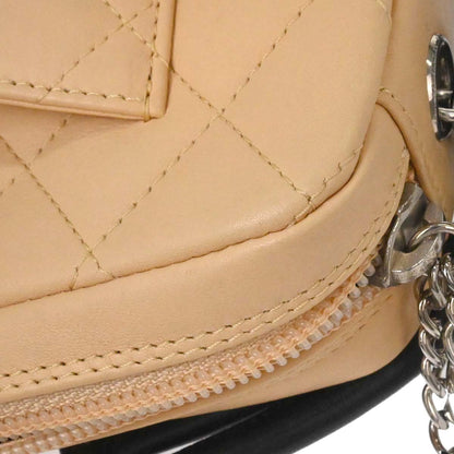 Chanel Beige Black Calfskin Cambon Ligne Handbag
