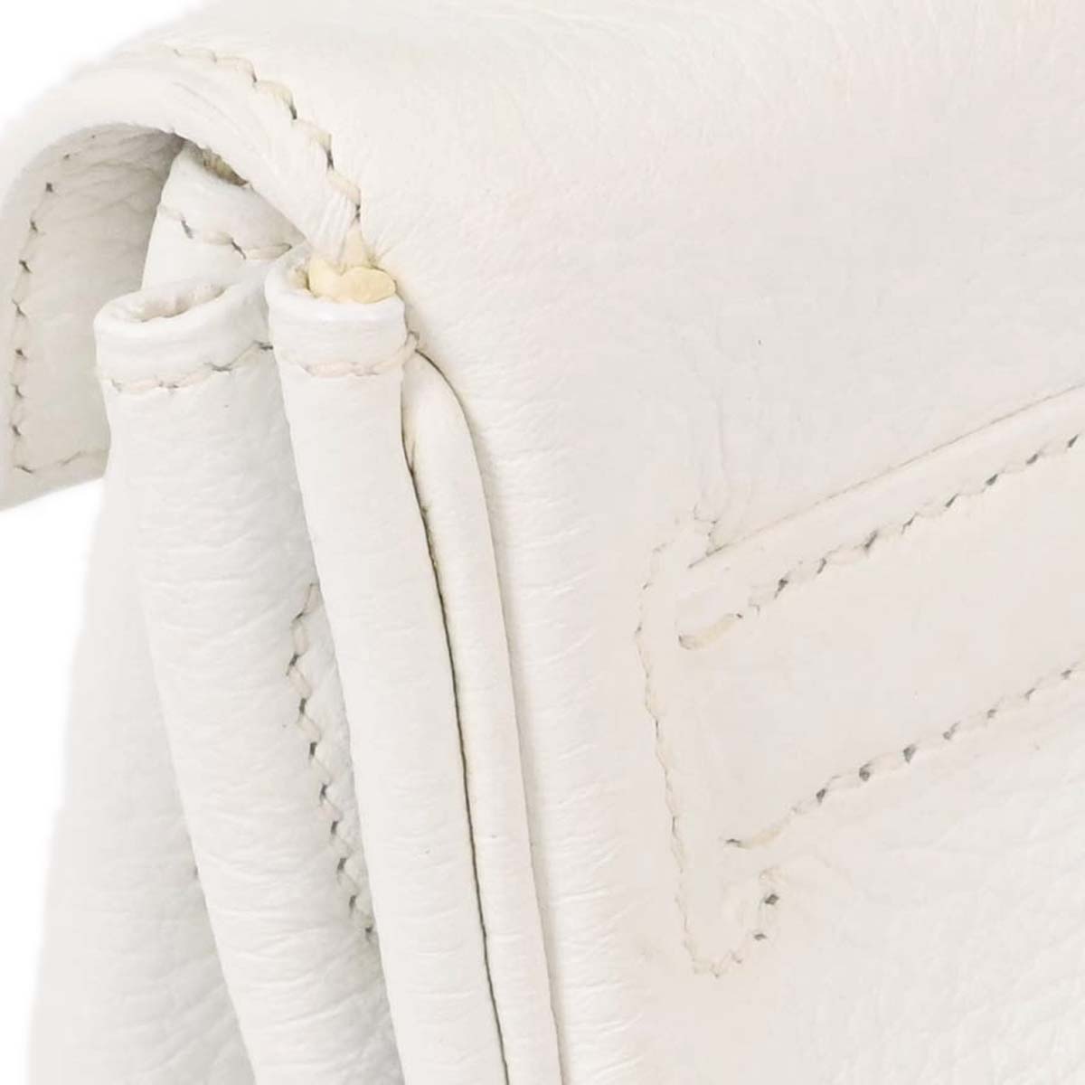 Hermes White Taurillon Clemence Kelly 32 Retourne 2way Shoulder Handbag