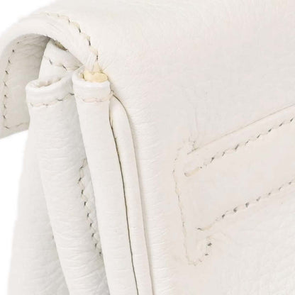 Hermes White Taurillon Clemence Kelly 32 Retourne 2way Shoulder Handbag