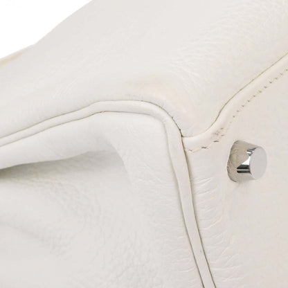 Hermes White Taurillon Clemence Kelly 32 Retourne 2way Shoulder Handbag