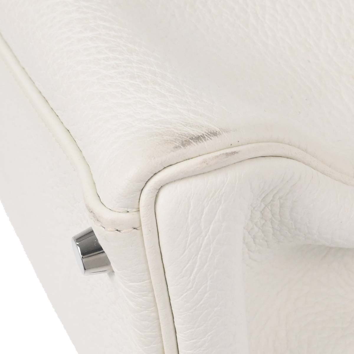 Hermes White Taurillon Clemence Kelly 32 Retourne 2way Shoulder Handbag