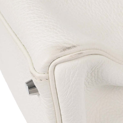 Hermes White Taurillon Clemence Kelly 32 Retourne 2way Shoulder Handbag