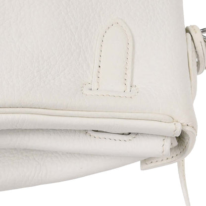 Hermes White Taurillon Clemence Kelly 32 Retourne 2way Shoulder Handbag