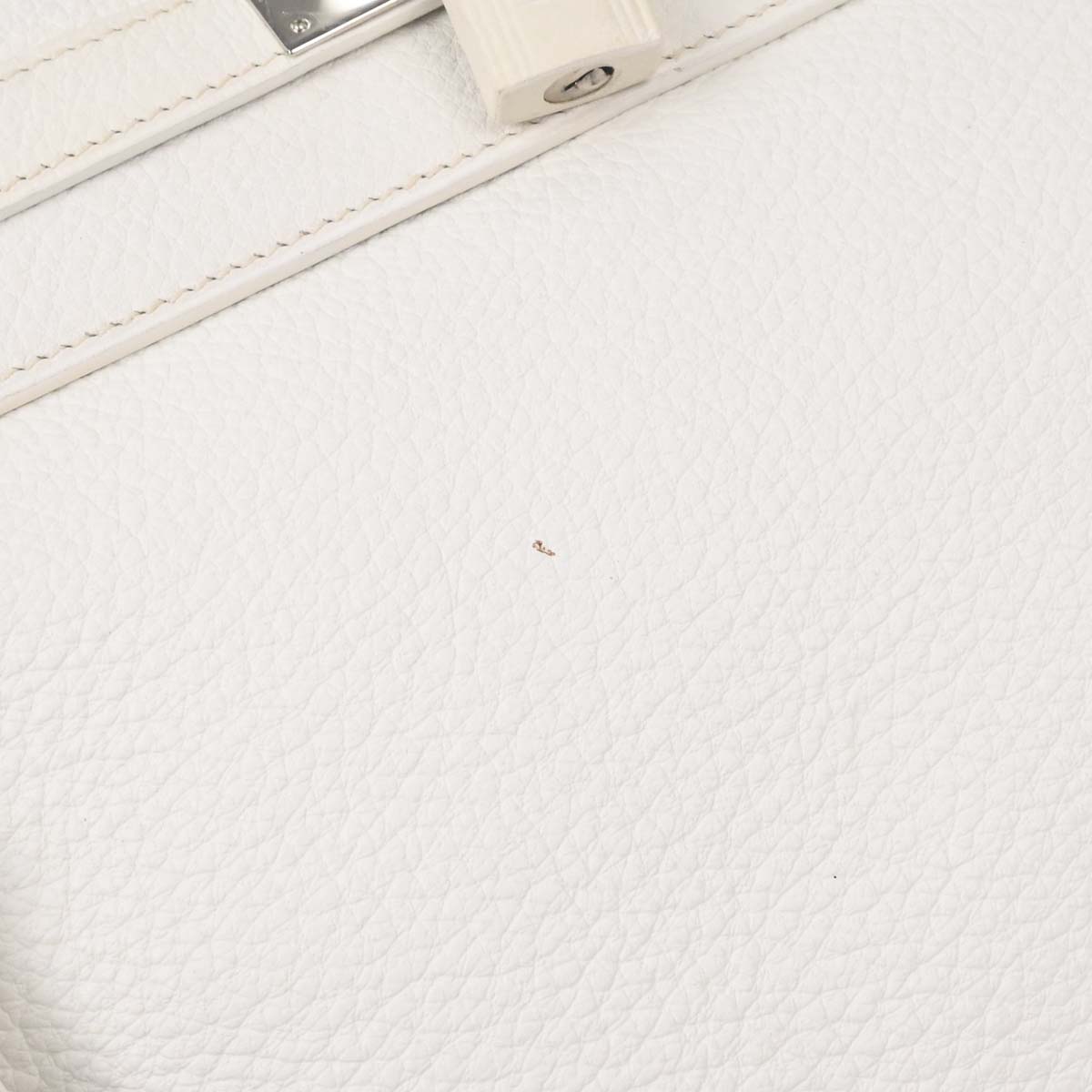Hermes White Taurillon Clemence Kelly 32 Retourne 2way Shoulder Handbag