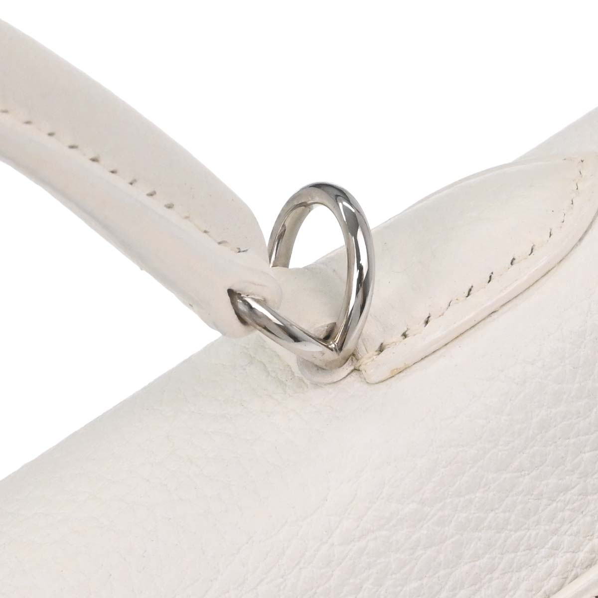 Hermes White Taurillon Clemence Kelly 32 Retourne 2way Shoulder Handbag