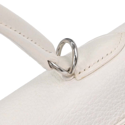 Hermes White Taurillon Clemence Kelly 32 Retourne 2way Shoulder Handbag