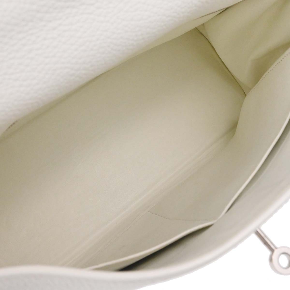 Hermes White Taurillon Clemence Kelly 32 Retourne 2way Shoulder Handbag