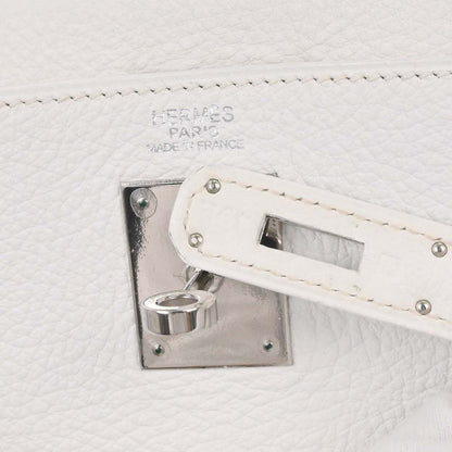 Hermes White Taurillon Clemence Kelly 32 Retourne 2way Shoulder Handbag