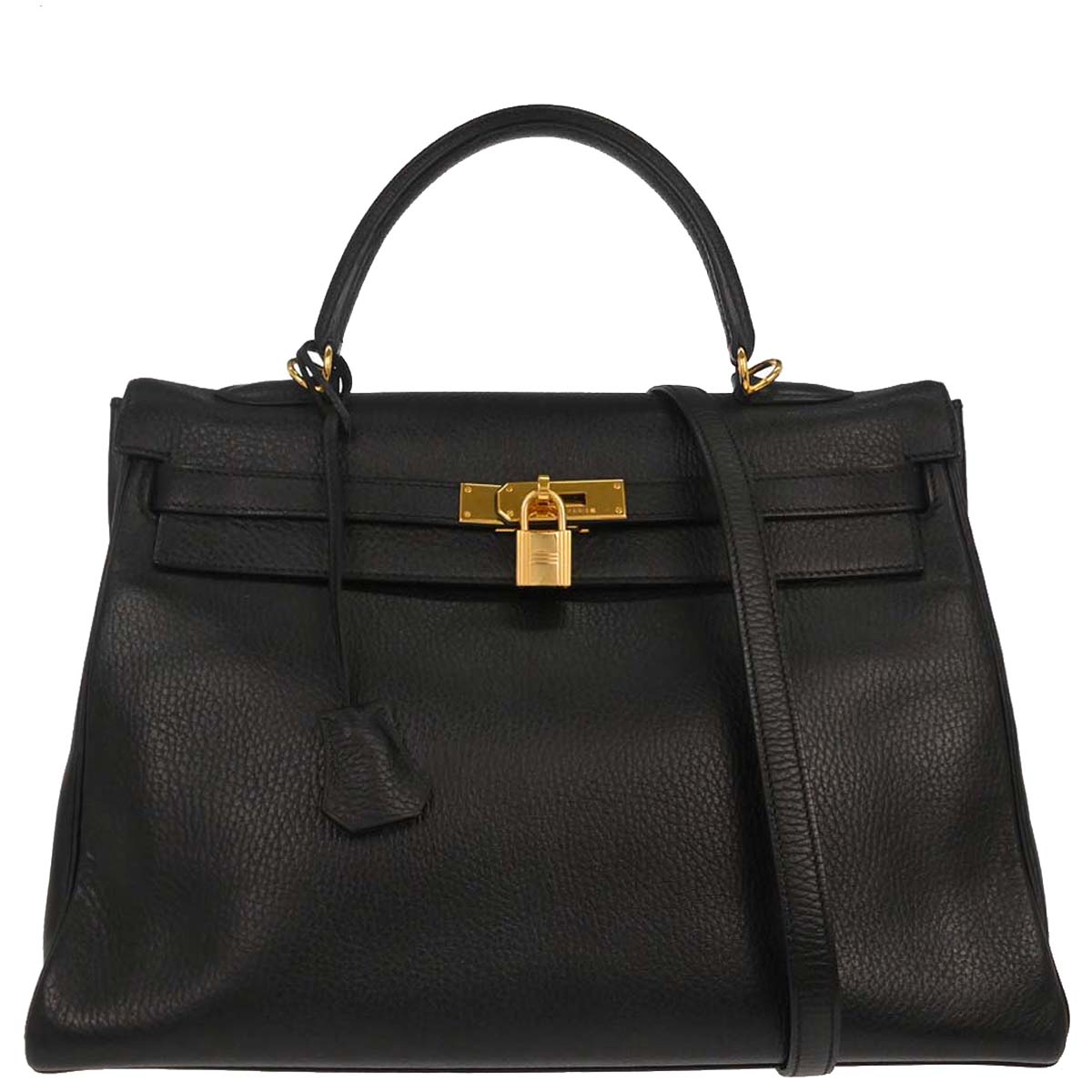 Hermes Black Ardennes Kelly 35 Retourne 2way Shoulder Handbag