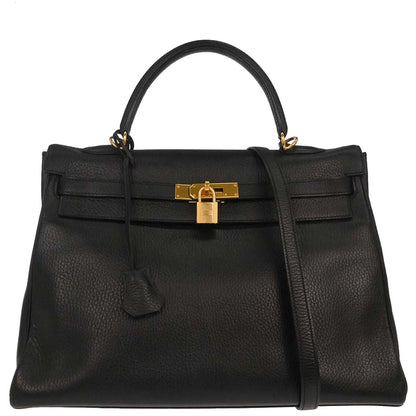 Hermes Black Ardennes Kelly 35 Retourne 2way Shoulder Handbag