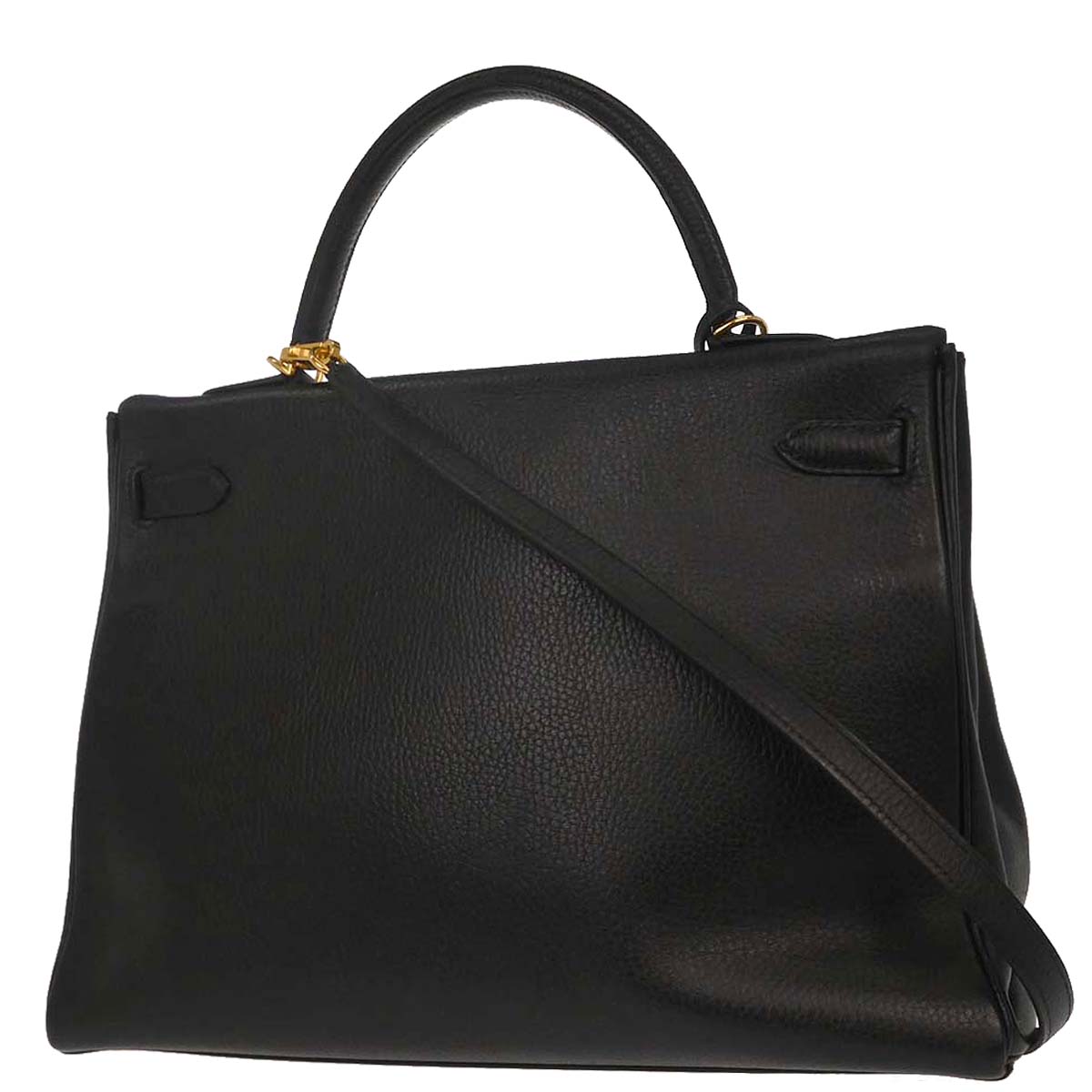 Hermes Black Ardennes Kelly 35 Retourne 2way Shoulder Handbag