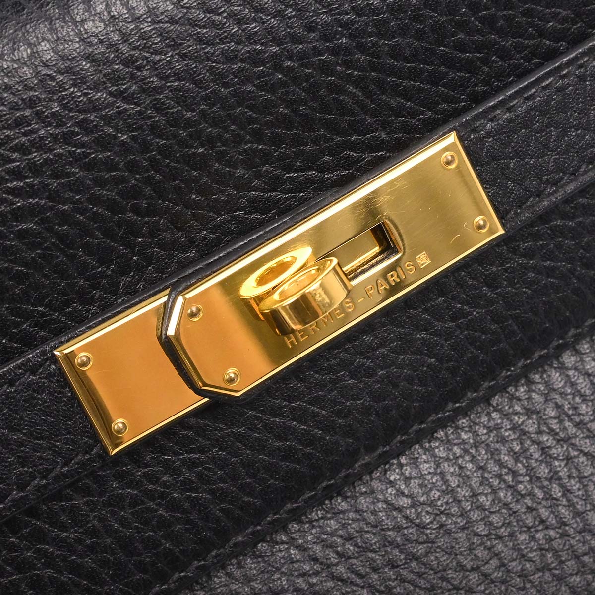 Hermes Black Ardennes Kelly 35 Retourne 2way Shoulder Handbag