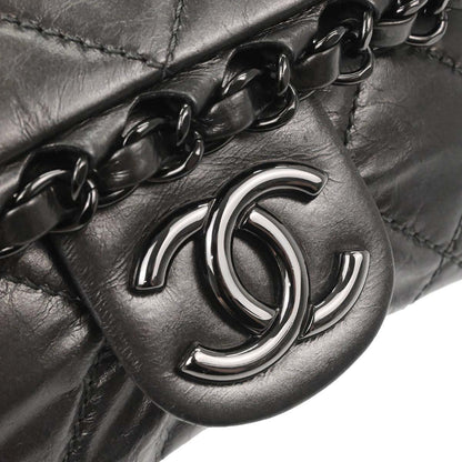 Chanel Gray Calfskin Chain Me Shoulder Bag