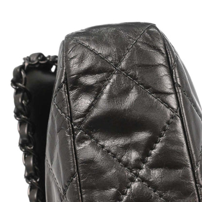 Chanel Gray Calfskin Chain Me Shoulder Bag